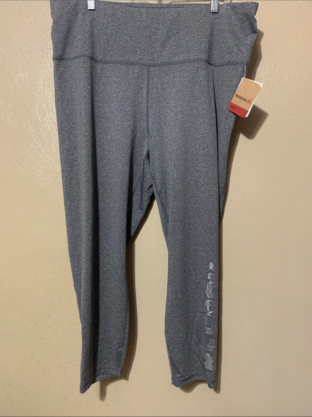 Reebok 2X Gray Heather Athletic Leggings NWT